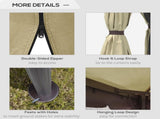 3 x 3 Patio Gazebo Canopy Garden Pavilion Tent Shelter with 2 Tier Water Repellent Roof, Mosquito T3398P310896