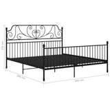 Bed Frame without Mattress Black Metal 180x200 cm Super King 324856