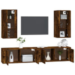 4 Piece TV Cabinet Set Smoked Oak Engineered Wood 3188699