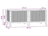 Garden Planter with Wheels Blue Grey 80 x 40 x 48 cm PP 3422961