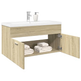 Bathroom Sink Cabinet with Built-in Basin Sonoma Oak 3324985