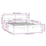 Bed Frame without Mattress Solid Wood 140x200 cm 810147