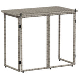 Folding Garden Table Grey 90x51x75 cm Poly Rattan 4108256