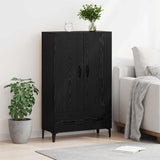 Highboard Black Oak 70 x 31 x 115 cm Engineered Wood and Iron 880700