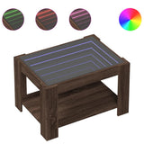 Coffee Table with LED Brown Oak 73x53x45 cm Engineered Wood 847552