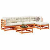 6 Piece Garden Sofa Set Wax Brown Solid Wood Pine 3299398