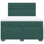 Box Spring Bed with Mattress Dark Green 140x190 cm Velvet 3290915