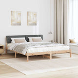Bed frame Brown and dark grey 180 x 200 cm Solid pine wood 3394354