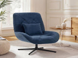 Accent Chair, Chenille Upholstered Swivel Armchair with Lumbar Pillow, High Back, Deep Seat and T3398P554171