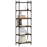 Bookcase 6-Tier Brown Oak 60x30x188 cm Engineered Wood 837666