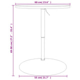 ZNTS Bar Table White 60x60x90 cm Engineered Wood and Chromed Steel 4007194