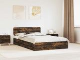 Bed Frame with Drawer Smoked Oak 120 x 200 cm Engineered Wood 3412203