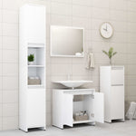 ZNTS 3 Piece Bathroom Furniture Set White Engineered Wood 3056934