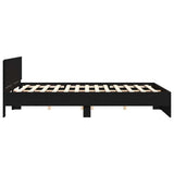 Bed Frame Black Oak 203 x 185 x 70 cm Engineered Wood 3378501