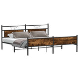 Metal Bed Frame without Mattress Smoked Oak 200x200 cm 3325117