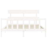 Bed Frame without Mattress White 160x200 cm Solid Wood Pine 3193282