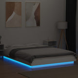 Bed Frame with LED Lights without Mattress White 135x190cm 3281133