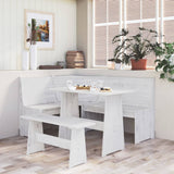 Corner Bench REINE 151 cm White Solid Wood Pine 327247