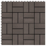 22 pcs Decking Tiles 30x30 cm 2 sqm WPC Dark Brown 277810