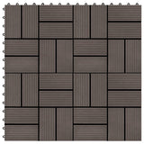 22 pcs Decking Tiles 30x30 cm 2 sqm WPC Dark Brown 277810
