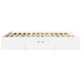 Bed Frame without Mattress White 200x200 cm Engineered Wood 3295443