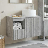 Bathroom Furniture Set 2 pcs Concrete Grey Engineered Wood 3404097