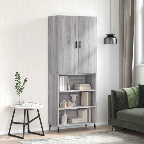 Highboard Grey Sonoma 69.5x34x180 cm Engineered Wood 3196089