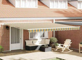 Retractable Awning Green 400 x 350 cm Polyester and Aluminium 3330831