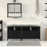 Bathroom Furniture Set with Storage 3 pcs Black 80 x 30 x 60 cm 3334356