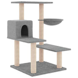 Cat Tree with Sisal Scratching Posts Light Grey 82.5 cm 172386