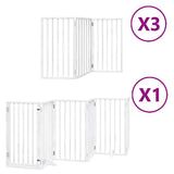 Dog Gate with Door Foldable 15 Panels White 750 cm Poplar Wood 3155540