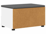 Hall Bench White 60 x 38 x 46 cm Engineered Wood and Fabric 891448