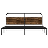 Metal Bed Frame without Mattress Smoked Oak 180x200 cm Super King 3318630