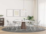Folding Chair 8 pcs White and Grey 48 x 43.5 x 81 cm 42029063