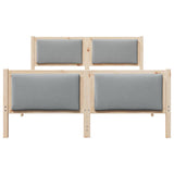 Bed Frame with Headboard Light Grey 135 x 190 cm Fabric 878339