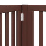 Dog Gate with Door Foldable 10 Panels Brown 800 cm Poplar Wood 3155695