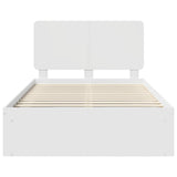 Bed Frame with Headboard White 120 x 190 cm Solid Pine Wood 3412515