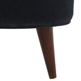 Black Velvet Nordic Style Footstool IN819