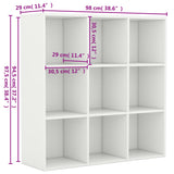 Bookcase White Engineered wood Medium Bookcase Rectangular 801125