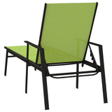 ZNTS Sun Lounger Steel and Textilene Fabric Green 317598