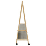 ZNTS Clothes Rack with Shelves and Wheels 132x45.5x155.5 cm Bamboo 4008913