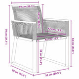 Garden Dining Set 9 pcs Black Powder-Coated Steel 3379316