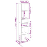 ZNTS Book Cabinet High Gloss White 36x30x171 cm Engineered Wood 802873