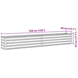 Garden Raised Bed Galvanised Steel 320x40x45 cm Anthracite 47055
