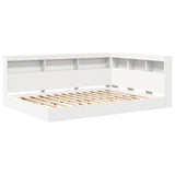 Bookcase Bed with Headboard White 135 x 190 cm Engineered wood 3335769