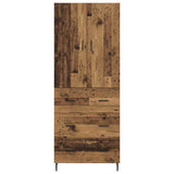 Highboard with Drawer 2 pcs Old Wood Engineered Wood and Glass 3415638