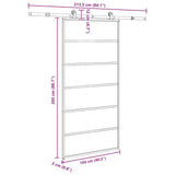 Sliding Door with Hardware Set 102x205 cm ESG Glass&Aluminium 3332832