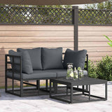 Garden Sofa Set 3 pcs Black Metal 3378839