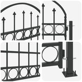 Fence Gate Grey 102 x 200 cm Steel 42008887
