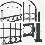 Fence Post ASSEN 200 x 88 x 14 cm Steel Grey Lockable 42008887